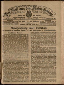 Der Bote aus dem Riesen-Gebirge : Zeitung für alle Stände, R. 107, 1919, nr 144