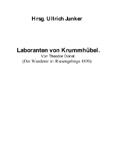 Laboranten von Krummhübel [Dokument elektroniczny]