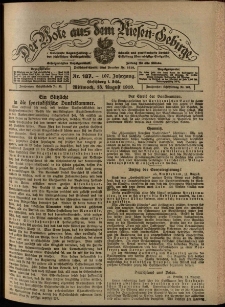 Der Bote aus dem Riesen-Gebirge : Zeitung für alle Stände, R. 107, 1919, nr 187