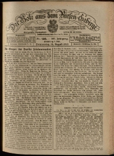 Der Bote aus dem Riesen-Gebirge : Zeitung für alle Stände, R. 107, 1919, nr 188