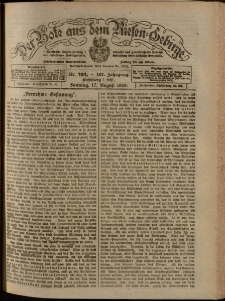 Der Bote aus dem Riesen-Gebirge : Zeitung für alle Stände, R. 107, 1919, nr 191