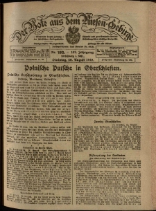 Der Bote aus dem Riesen-Gebirge : Zeitung für alle Stände, R. 107, 1919, nr 192