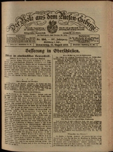 Der Bote aus dem Riesen-Gebirge : Zeitung für alle Stände, R. 107, 1919, nr 194