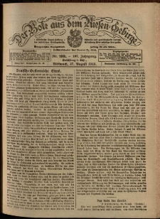 Der Bote aus dem Riesen-Gebirge : Zeitung für alle Stände, R. 107, 1919, nr 199