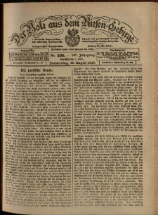 Der Bote aus dem Riesen-Gebirge : Zeitung für alle Stände, R. 107, 1919, nr 200