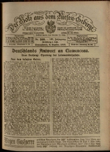 Der Bote aus dem Riesen-Gebirge : Zeitung für alle Stände, R. 107, 1919, nr 208