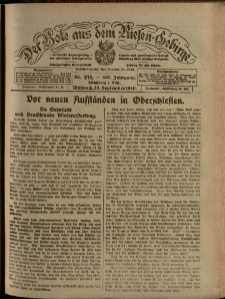 Der Bote aus dem Riesen-Gebirge : Zeitung für alle Stände, R. 107, 1919, nr 211