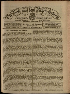 Der Bote aus dem Riesen-Gebirge : Zeitung für alle Stände, R. 107, 1919, nr 213