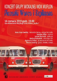 Koncert Grupy Wokalnej MDK Muflon. Piosenki Warsa i Szpilmana - plakat [Dokument życia społecznego]