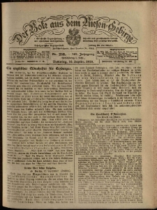 Der Bote aus dem Riesen-Gebirge : Zeitung für alle Stände, R. 107, 1919, nr 216