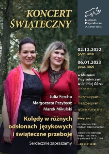 Koncert świąteczny : kolędy w różnych odsłonach językowych i świąteczne przeboje - plakat [Dokument życia społecznego]