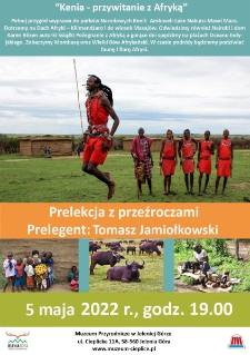 Kenia - przywitanie z Afryką. Prelekcja z przeźroczami - plakat [Dokument życia społecznego]