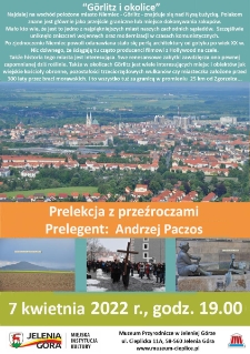 Görlitz i okolice. Prelekcja z przeźroczami - plakat [Dokument życia społecznego]