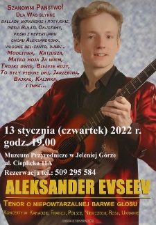 Aleksander Evseev : tenor o niepowtarzalnej barwie głosu - plakat [Dokument życia społecznego]