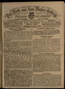 Der Bote aus dem Riesen-Gebirge : Zeitung für alle Stände, R. 108, 1920, nr 4