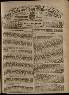 Der Bote aus dem Riesen-Gebirge : Zeitung für alle Stände, R. 108, 1920, nr 14