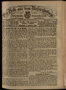 Der Bote aus dem Riesen-Gebirge : Zeitung für alle Stände, R. 108, 1920, nr 29