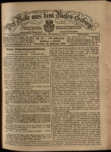 Der Bote aus dem Riesen-Gebirge : Zeitung für alle Stände, R. 108, 1920, nr 34