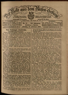 Der Bote aus dem Riesen-Gebirge : Zeitung für alle Stände, R. 108, 1920, nr 37