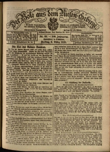 Der Bote aus dem Riesen-Gebirge : Zeitung für alle Stände, R. 108, 1920, nr 55