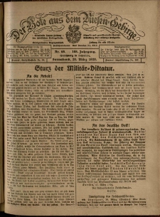 Der Bote aus dem Riesen-Gebirge : Zeitung für alle Stände, R. 108, 1920, nr 65