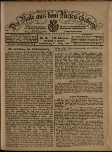 Der Bote aus dem Riesen-Gebirge : Zeitung für alle Stände, R. 108, 1920, nr 71