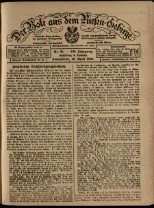 Der Bote aus dem Riesen-Gebirge : Zeitung für alle Stände, R. 108, 1920, nr 81