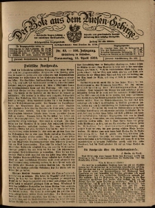 Der Bote aus dem Riesen-Gebirge : Zeitung für alle Stände, R. 108, 1920, nr 85