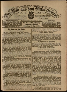 Der Bote aus dem Riesen-Gebirge : Zeitung für alle Stände, R. 108, 1920, nr 89