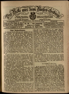 Der Bote aus dem Riesen-Gebirge : Zeitung für alle Stände, R. 108, 1920, nr 96