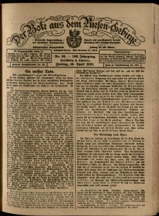 Der Bote aus dem Riesen-Gebirge : Zeitung für alle Stände, R. 108, 1920, nr 98