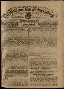 Der Bote aus dem Riesen-Gebirge : Zeitung für alle Stände, R. 108, 1920, nr 102