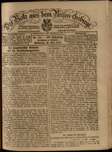 Der Bote aus dem Riesen-Gebirge : Zeitung für alle Stände, R. 108, 1920, nr 113