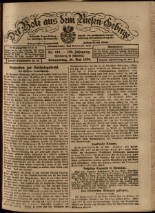 Der Bote aus dem Riesen-Gebirge : Zeitung für alle Stände, R. 108, 1920, nr 114