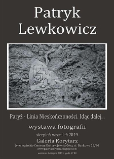 Patryk Lewkowicz. Paryż - Linia Nieskończoności. Idąc dalej... - plakat [Dokument życia społecznego]