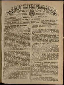 Der Bote aus dem Riesen-Gebirge : Zeitung für alle Stände, R. 107, 1919, nr 234