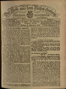 Der Bote aus dem Riesen-Gebirge : Zeitung für alle Stände, R. 107, 1919, nr 272