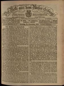 Der Bote aus dem Riesen-Gebirge : Zeitung für alle Stände, R. 107, 1919, nr 274