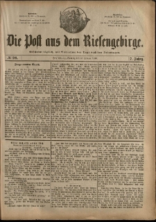 Die Post aus dem Riesengebirge, 1886, nr 26