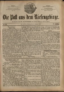 Die Post aus dem Riesengebirge, 1886, nr 38