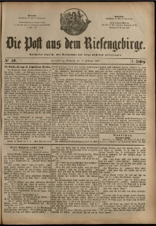 Die Post aus dem Riesengebirge, 1886, nr 40