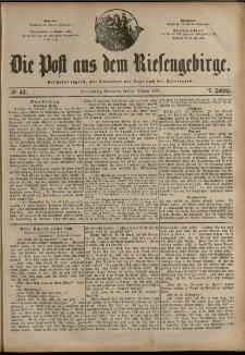 Die Post aus dem Riesengebirge, 1886, nr 43