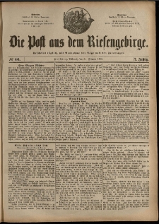 Die Post aus dem Riesengebirge, 1886, nr 46