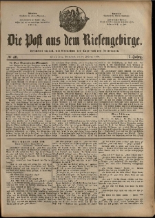 Die Post aus dem Riesengebirge, 1886, nr 49