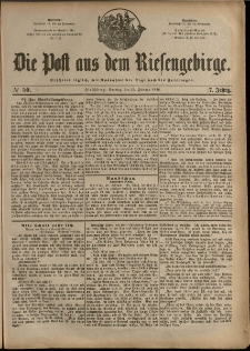 Die Post aus dem Riesengebirge, 1886, nr 50