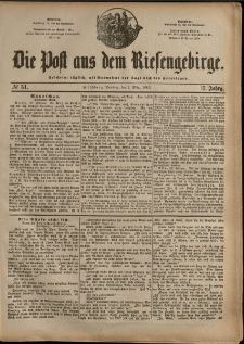 Die Post aus dem Riesengebirge, 1886, nr 51