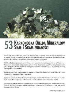 53. Karkonoska Giełda Minerałów, Skał, Skamieniałości i Wyrobów Jubilerskich - plakat [Dokument życia społecznego]