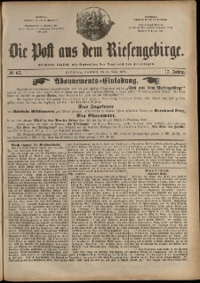 Die Post aus dem Riesengebirge, 1886, nr 67