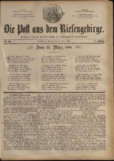 Die Post aus dem Riesengebirge, 1886, nr 68