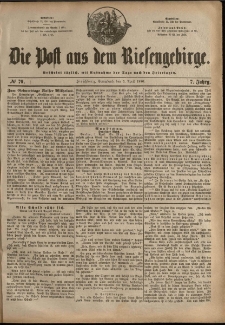 Die Post aus dem Riesengebirge, 1886, nr 79